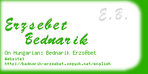 erzsebet bednarik business card